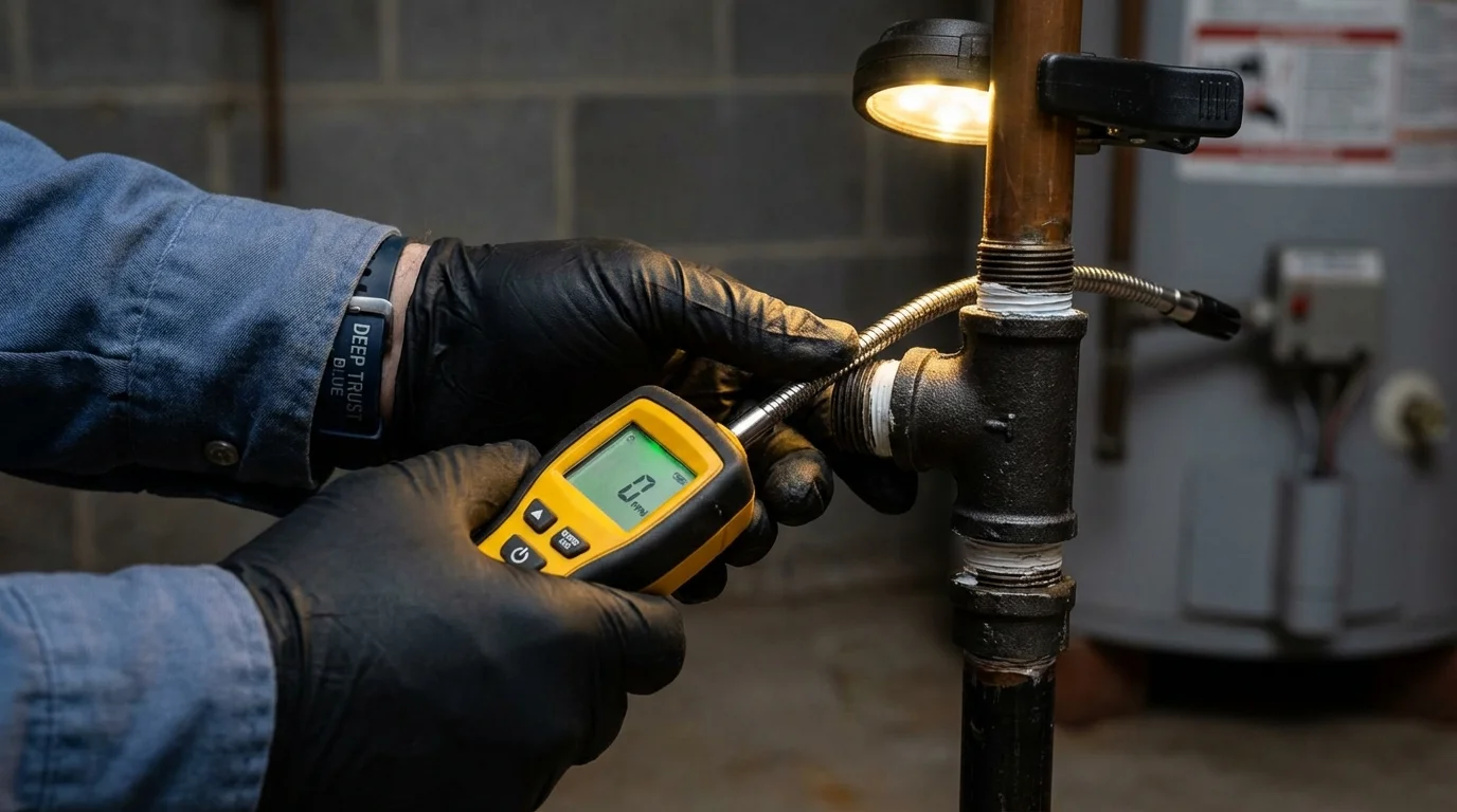 Gas leak detection with electronic sniffer by Johns Plumbing LLC in Bunkerville